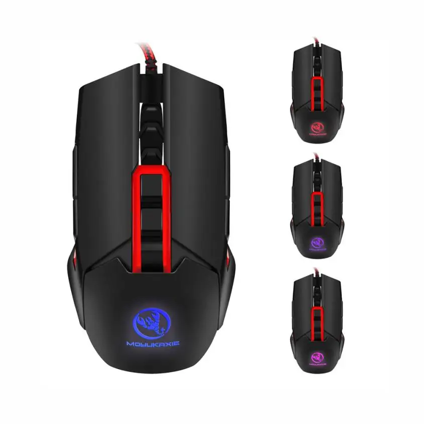 7 Button Wired Mechanical Macros Define Gaming Mouse 3200 DPI For