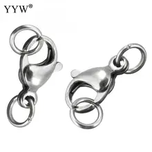 10 комплектов, застежка из нержавеющей стали с соединителем, оригинальная цветная застежка для ожерелья, браслета, цепочки, самодельные ювелирные изделия