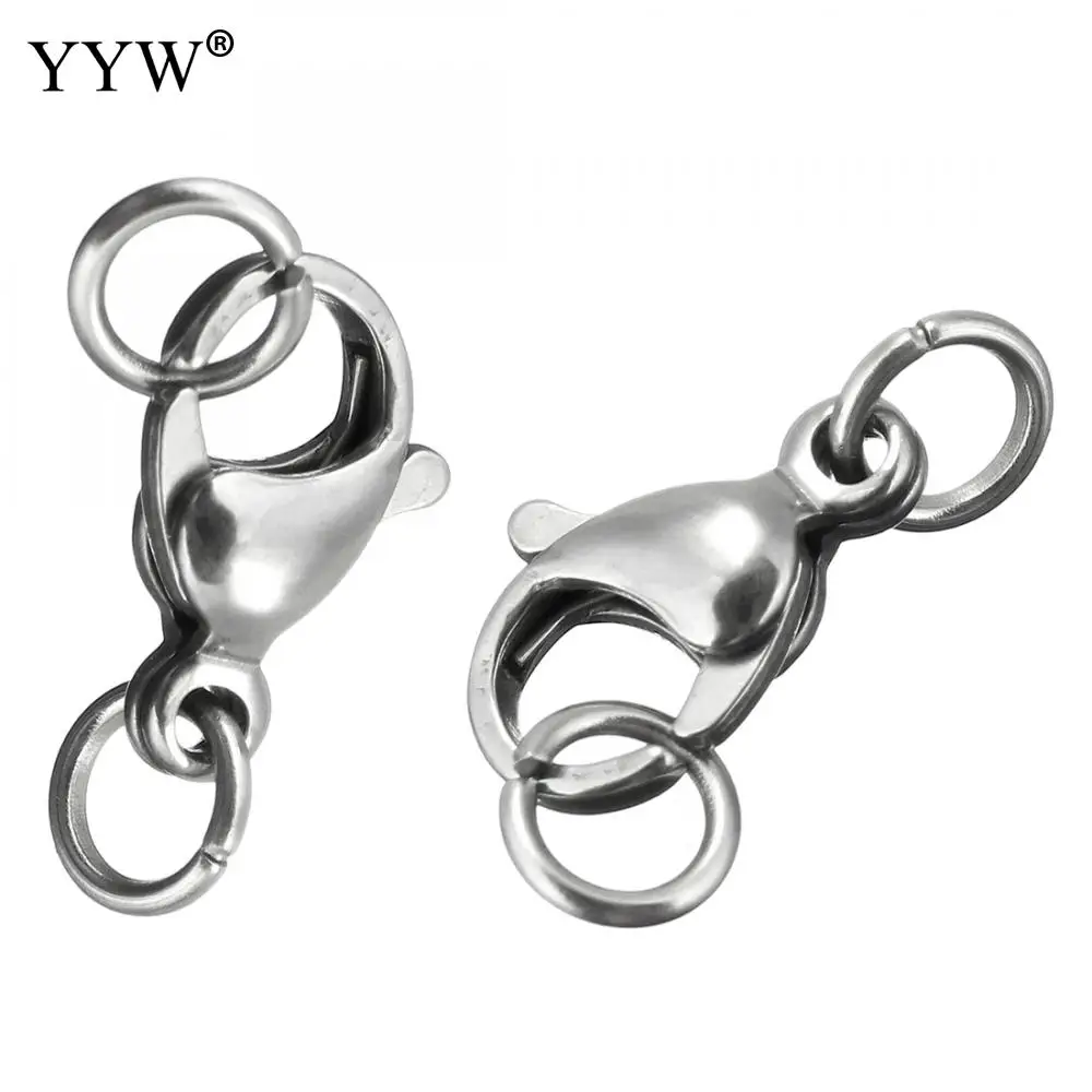 

10sets Stainless Steel Lobster Clasp with Connector Bar Original Color Clasp for Necklace Bracelet Chain DIY Jewelry Findings