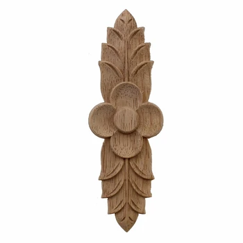 

VZLX Round European Woodcarving Decal Home Decorative Wood Appliques Carved Applique Window Door Decor Wooden Figurines Crafts
