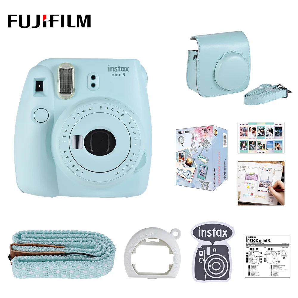 

5 Colors Fujifilm Instax Mini 9 Instant Camera Photo Camera + 30 Sheets Fujifilm Instax Mini Film + PU Case Bag with Strap