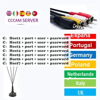 

CCCAM 7 lines Server support DVB S2 Satelite Receiver for Europe Cccam Clines with Portugal Italy