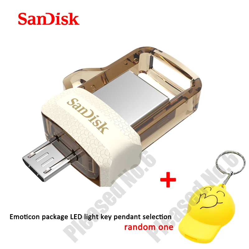 Новая версия sandisk sdd3 экстремально высокая скорость двойной OTG USB флеш-накопитель 64 ГБ флеш-накопители 32 Гб 150 м/с флешки USB3.0 usb флешки - Цвет: SDDD3 Gold-LED