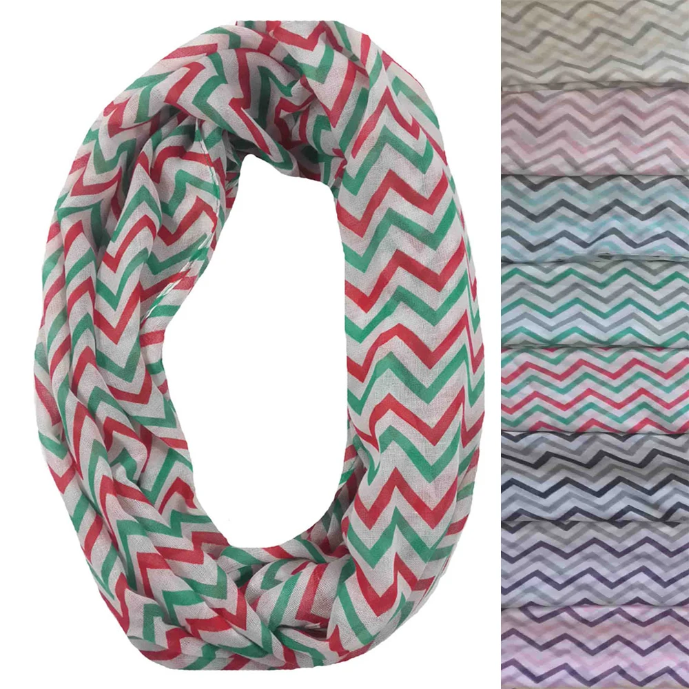 

Chevron Zig Zag Print Infinity Loop Scarf Snood Womens Kids Children Gift Spring Autumn Accessories