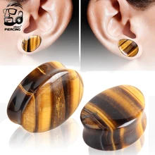 5 мм-25 мм Tiger Eye Ear Plug модные натуральные Teardrop расширители для ушей расширитель для пирсинга ювелирные изделия тела органические тоннели для мочки уха