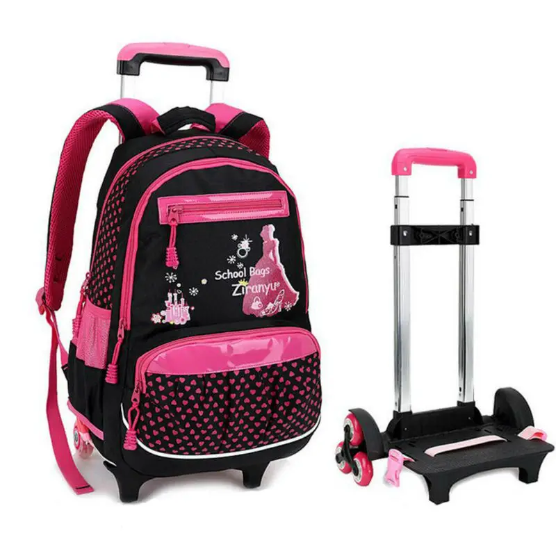 3 Wheels Children School bags Primary student trolley backpack Trolley