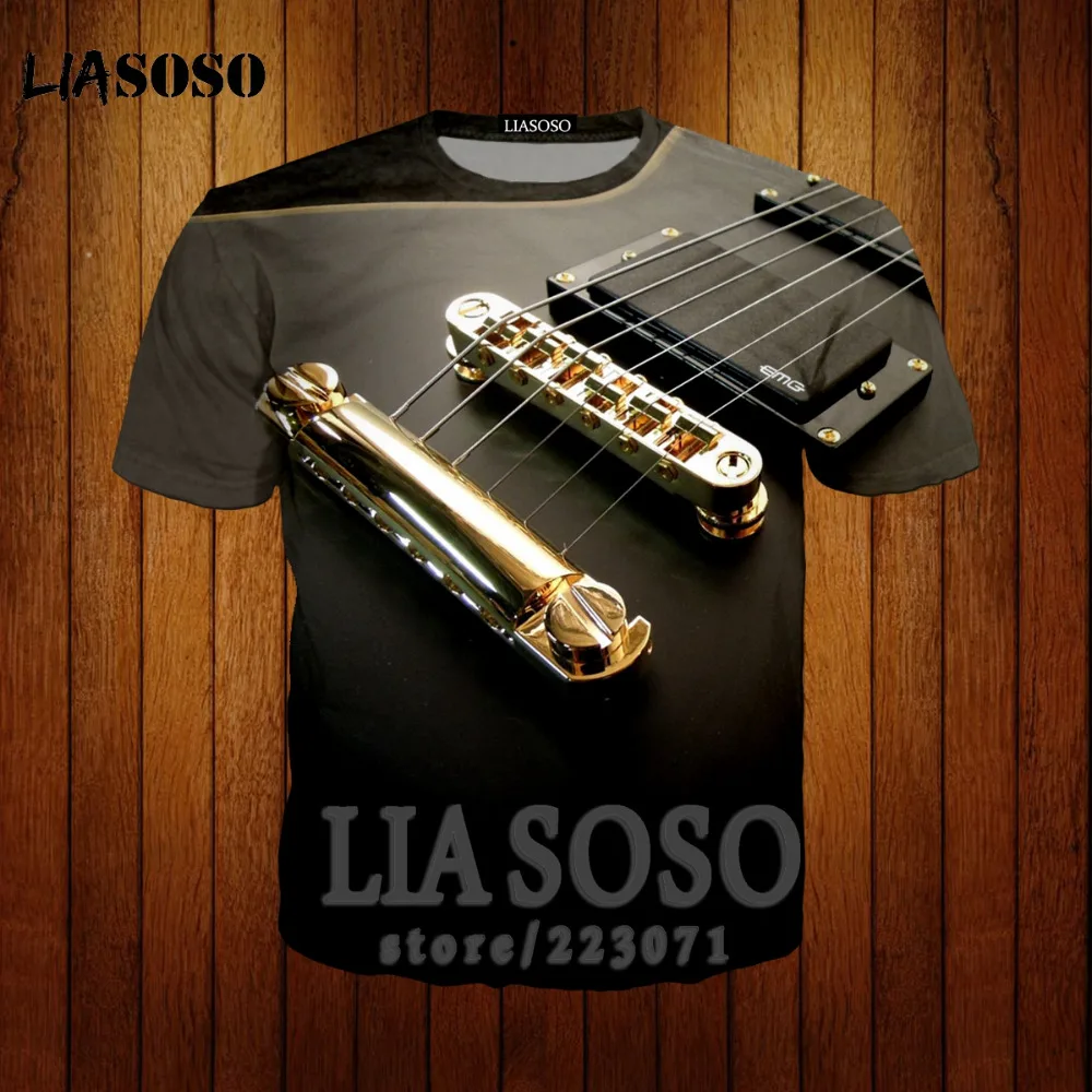 

Casual T Shirt Patent Acoustic Electric Guitar Bass Structure Music Men O Neck Short Sleeve T-Shirt Youth Art Singular Tees p9