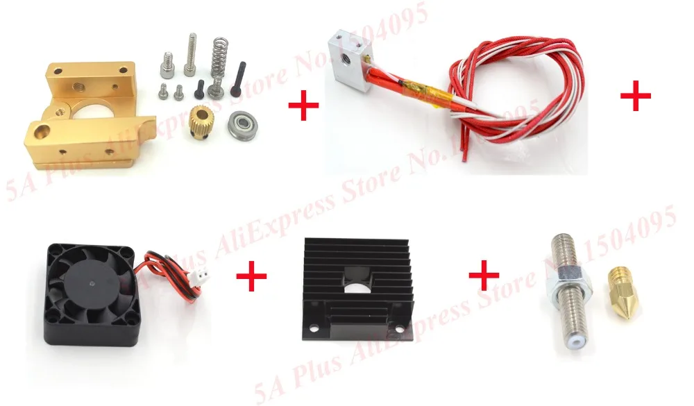  3D Printer Head MK8 Extruder Kits J-head Hotend Nozzle 0.4mm Feed Inlet Diameter 1.75 Filament without Stepper Motor 