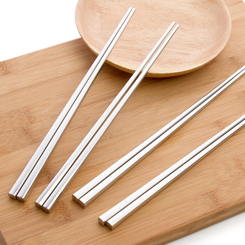 vanzlife food grade top 304 stainless steel chinese chopsticks for sushi household children's Chopsticks holder Kitchen one pair
