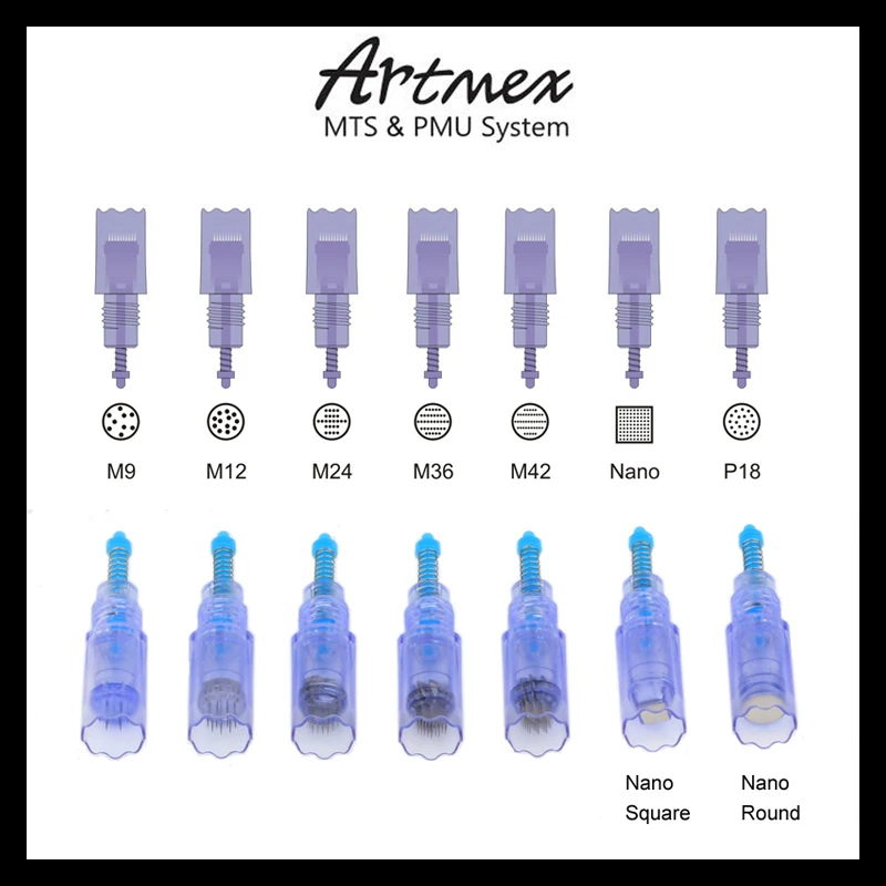 Картриджи с наноиглами Artmex V8 V6 V3 20 шт. запасные части для машинки перманентного