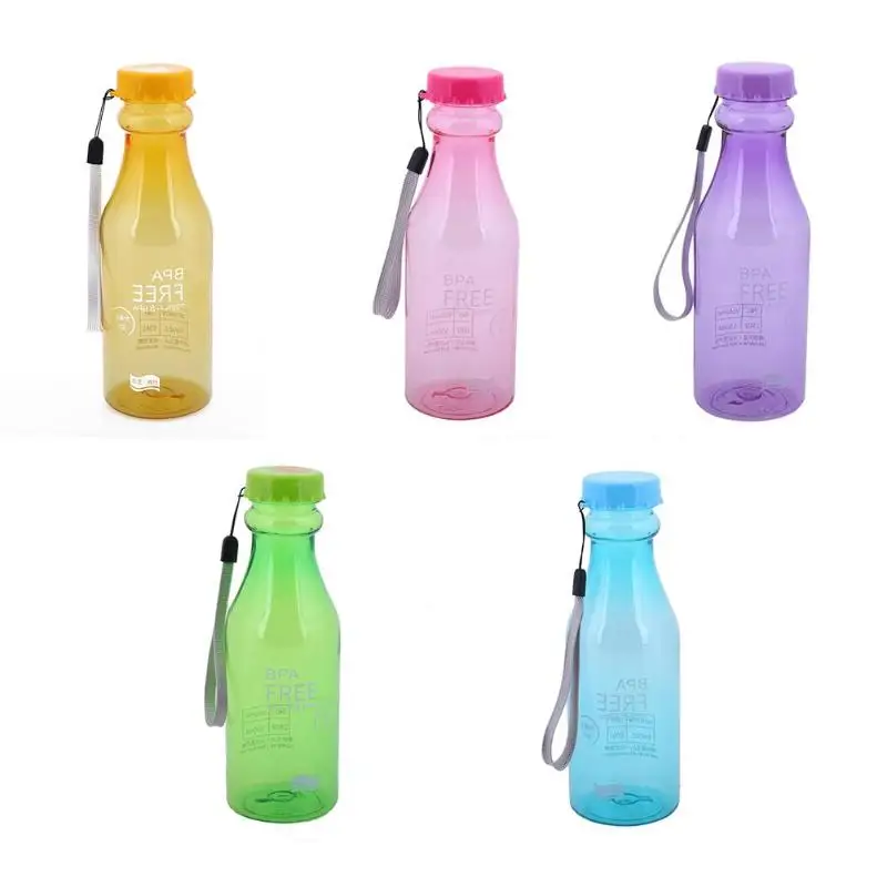 

550ml Outdoor Sports Portable Plastic Water Bottle 550ML Leak-proof Bike Water Bottle Unbreakable Lemon Juice Kettle