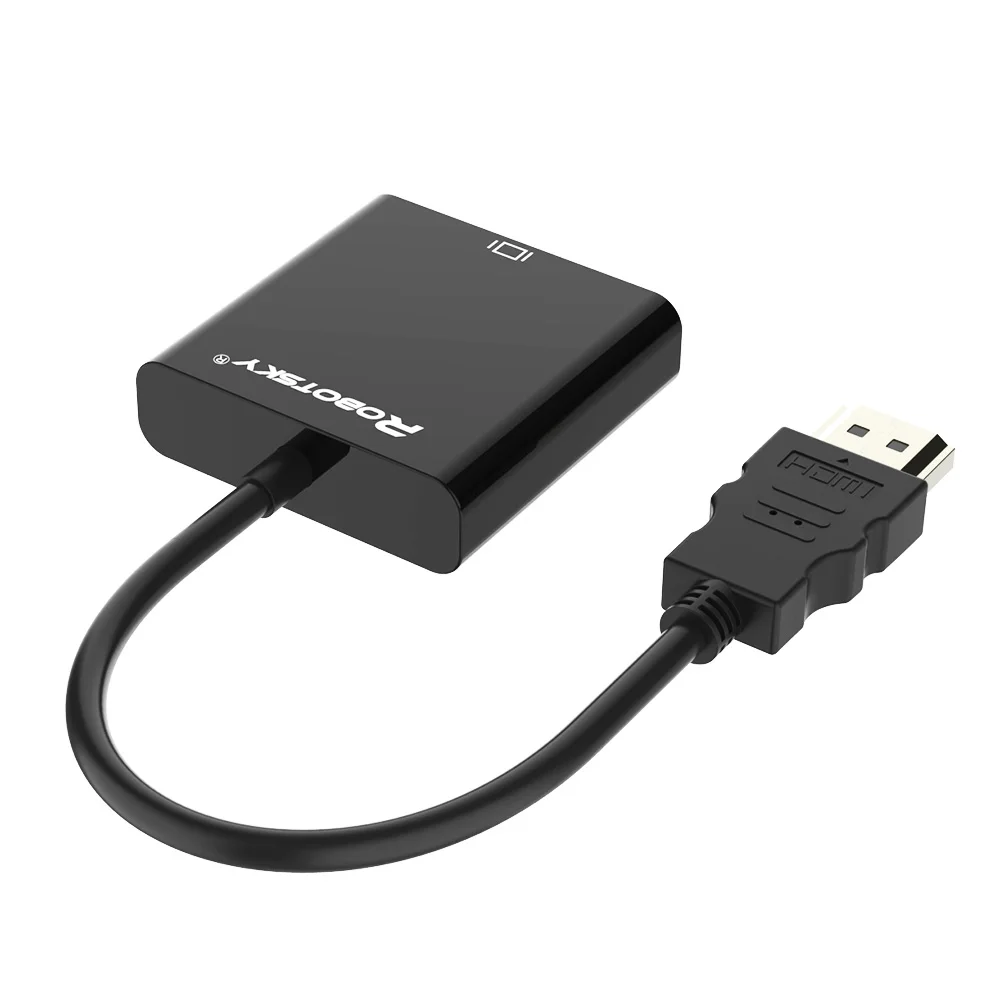 1080P HDMI в VGA адаптер цифро-аналоговый видео аудио папа-Famale конвертер адаптер для Xbox 360 PS4 ПК ноутбук планшет - Цвет: No Audio Plug