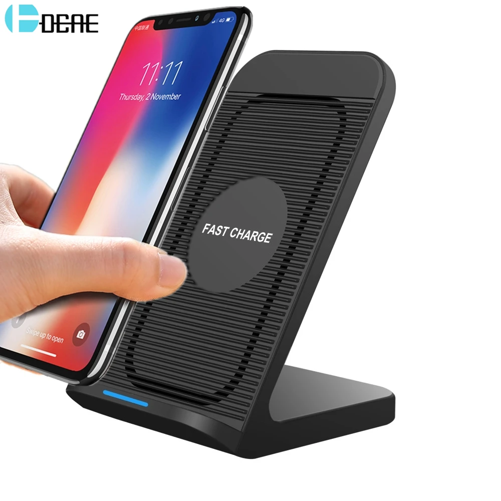 DCAE 10W Qi Wireless Charger For Samsung S9 S8 Plus Note 9 8 iPhone X 8 XS Max XR Mobile Phone USB Fast Wireless Charging Holder