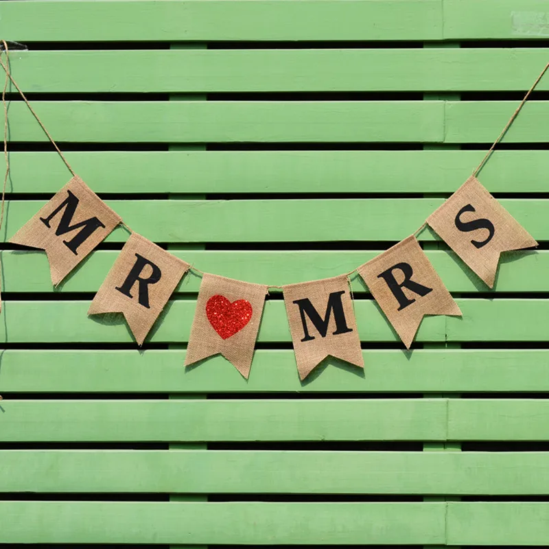 Mr and Mrs Jute Wedding Bunting Mr and Mrs Jute Wedding Bunting