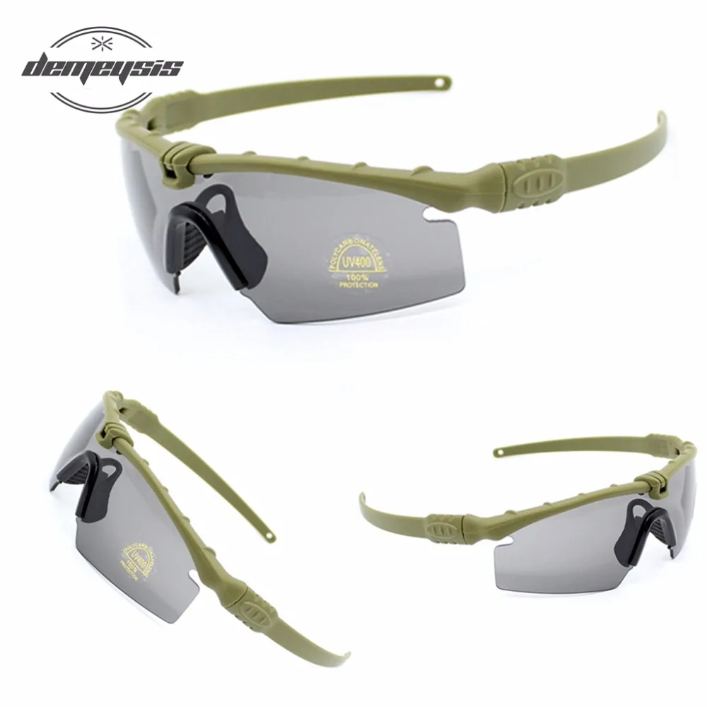 Tactical Polarized Glasses Military Goggles Bullet-proof Army Sunglasses With 3 Lens Men Shooting E