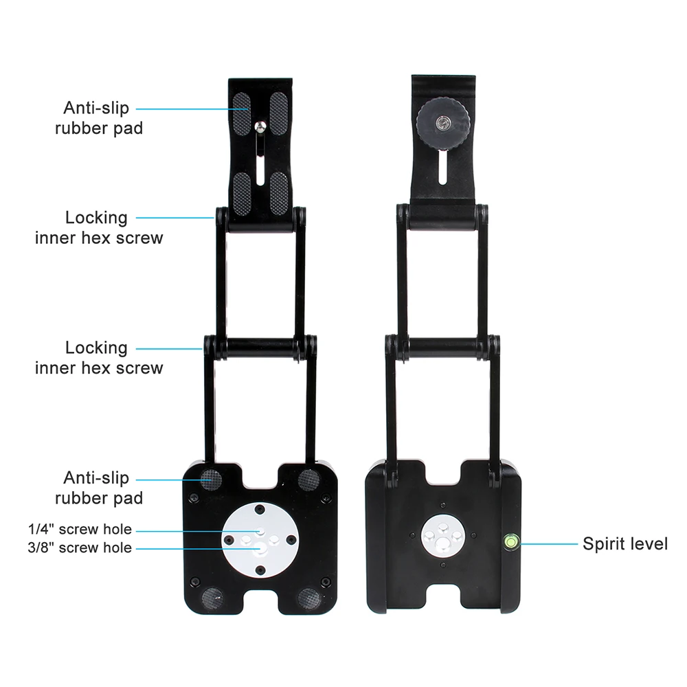 Portable Aluminum Alloy camera head Flexible Foldable Tilt Head Z-shaped Tripod Head for Canon Nikon Sony DSLR ILDC Cameras