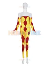 Harley Quinn Costume Hot Sale Spandex female Halloween Harle quin Inspired Superhero Custom Unitard Batman costume