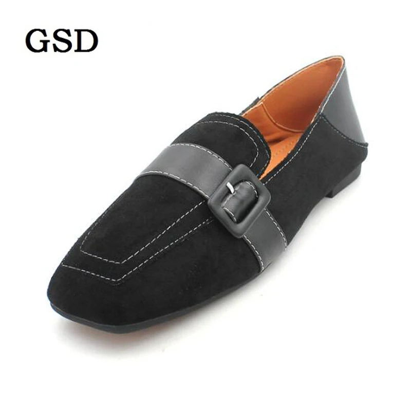 

Woman Flats Shoes Slip On Women Square Toe Single Shoes Retro Buckle Ladies shoes Woman Loafers Soft Footwear zapatos de mujer