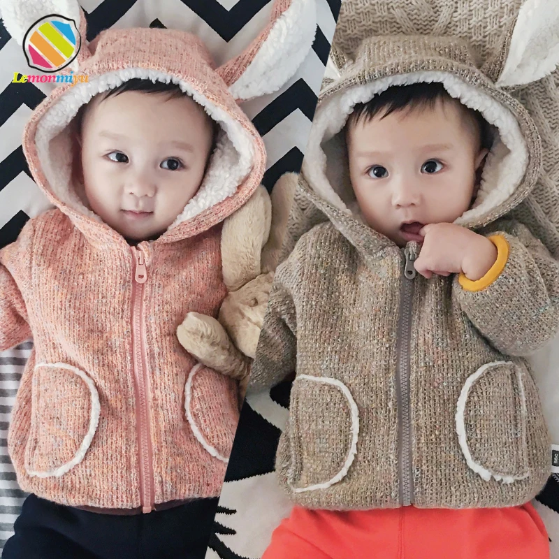  Lemonmiyu Baby Quilted Coats Zipper Spring Newborn Cotton Knitted Outwear Fashion O-Neck Pocket Inf