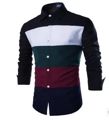 1450 длинный мужской черный белый зеленый коричневый бренд YSMILE Y длинный#54 мужской черный длинный рукав рубашки