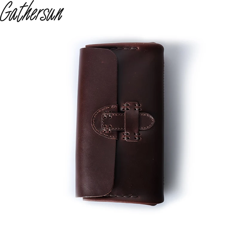 

Gathersun Brand Handmade 2017 Original Design Genuine Leather Men Wallet Vintage Style Large Capacity Long Purse Clutch Wallet
