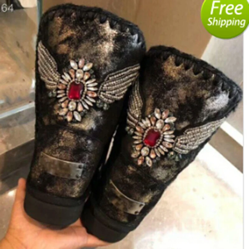 

2018 winter WOMAN SNOW BOOTS MOU EAGLE SERIES WITH IMPORT WOOL BRAND DESIGNER FASHION STYLES AND WARM ankle boots for women