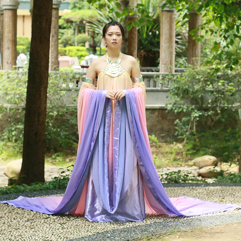 Cos Star Wars Dress Cosplay Queen Padme Naberrie Amidala Dresses Chiffon Women Adult Halloween Party Prop1 (3)