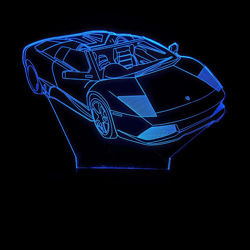 Super Deluxe 3D спортивный гоночный автомобиль 7 цветов градиент лампа визуальный индикатор USB Touch Ночные светильники Дети Таблица Lampara Детские