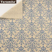 Лен Ткань Вышивание Материал скатерть Подушка сумка Шторы Подушка teramila Текстиль для дома хлопок печатных синий ткани