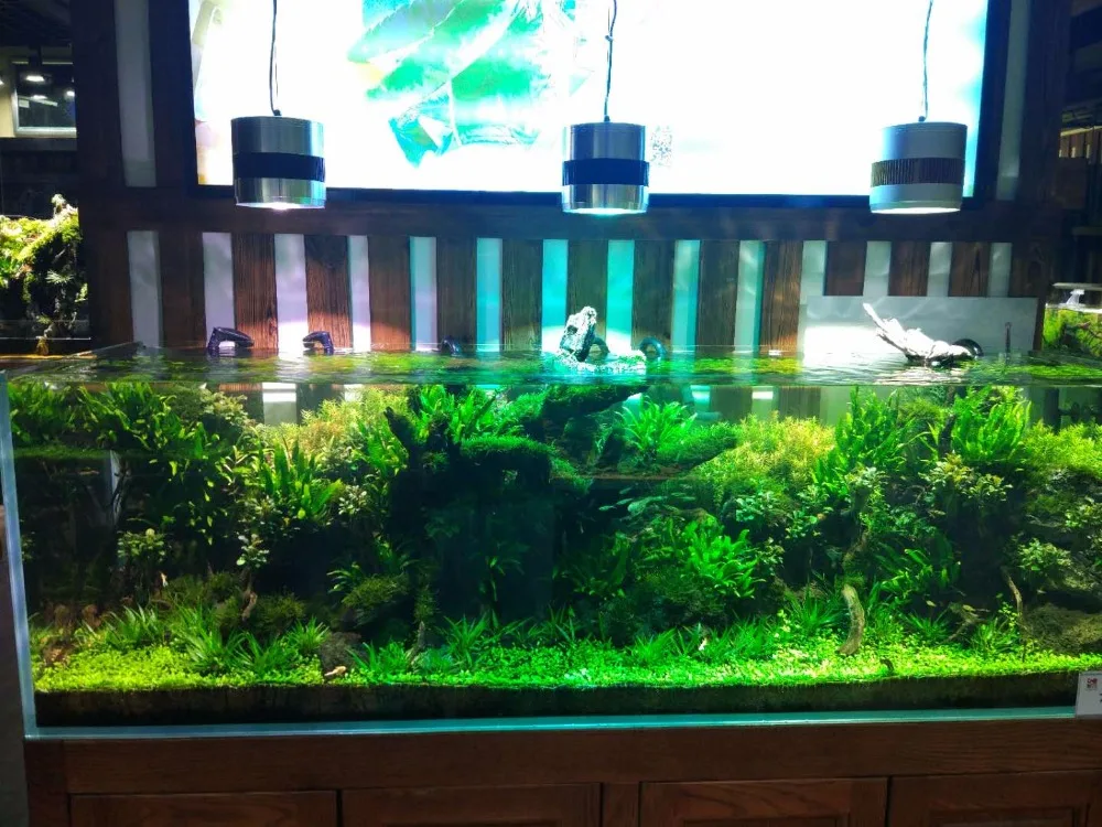 

Smart control sunrise sunset APP bluetooth Water plant grow up LED light dimmer cooling fan green red full spectrum Aquarium