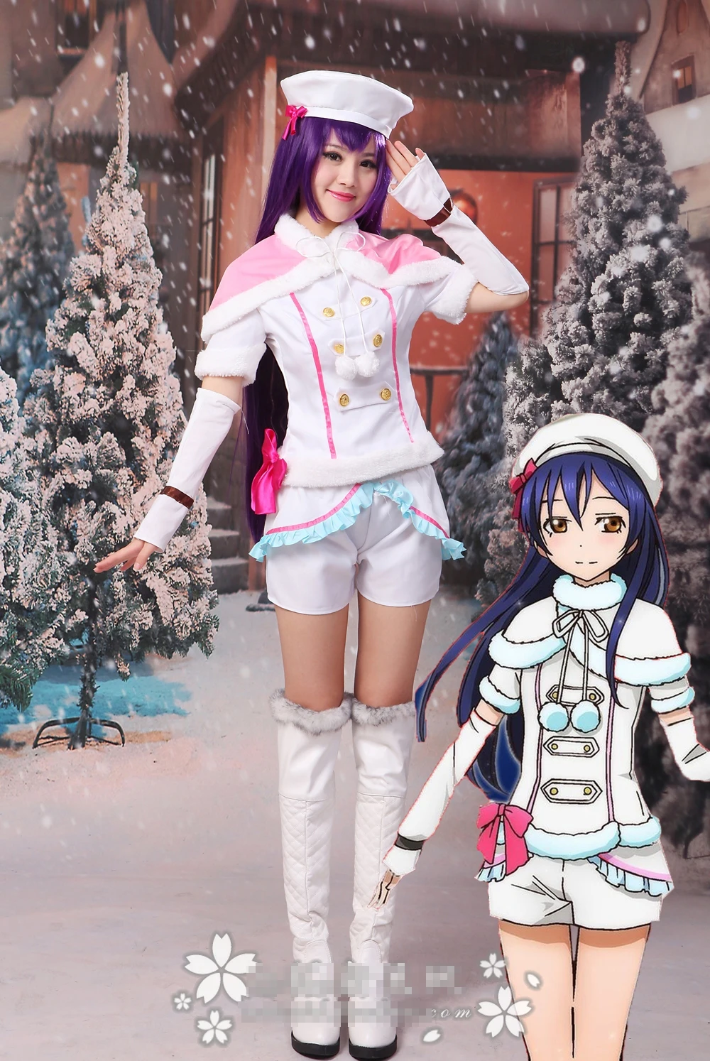 Люблю жить! Sonoda Umi Snow Halation униформа косплей костюм Бесплатная доставка + шляпа|cosplay