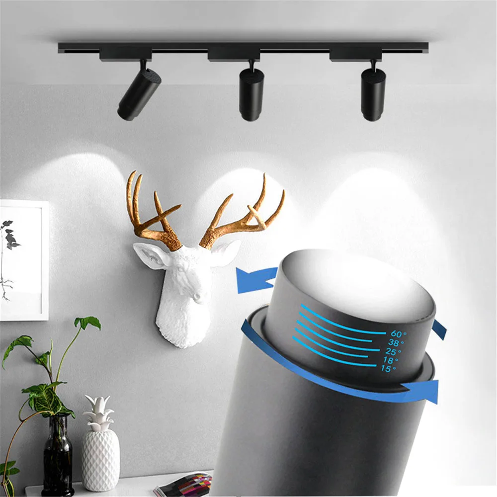 

10W 20W 30W LED Track Light Spot Light Fixtures Adjust Bean Angle Rail Tack Lamp Ceiling Mounted Led spotlight Track Lighting