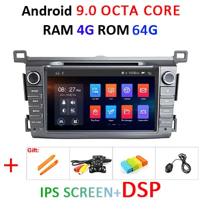 " DSP ips 4G ram Android 9,0 4G 64G Автомобильный gps для Toyota RAV4 2013 dvd-плеер Мультимедиа Навигация Радио стерео - Цвет: 9.0 4G 64G IPS DSP