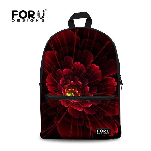 FORUDESIGNS, Модная студенческая Холщовая Сумка mochila escolar, 3d цветочный принт, школьная сумка, дорожная сумка для подростка, рюкзак в винтажном стиле - Цвет: C009J3