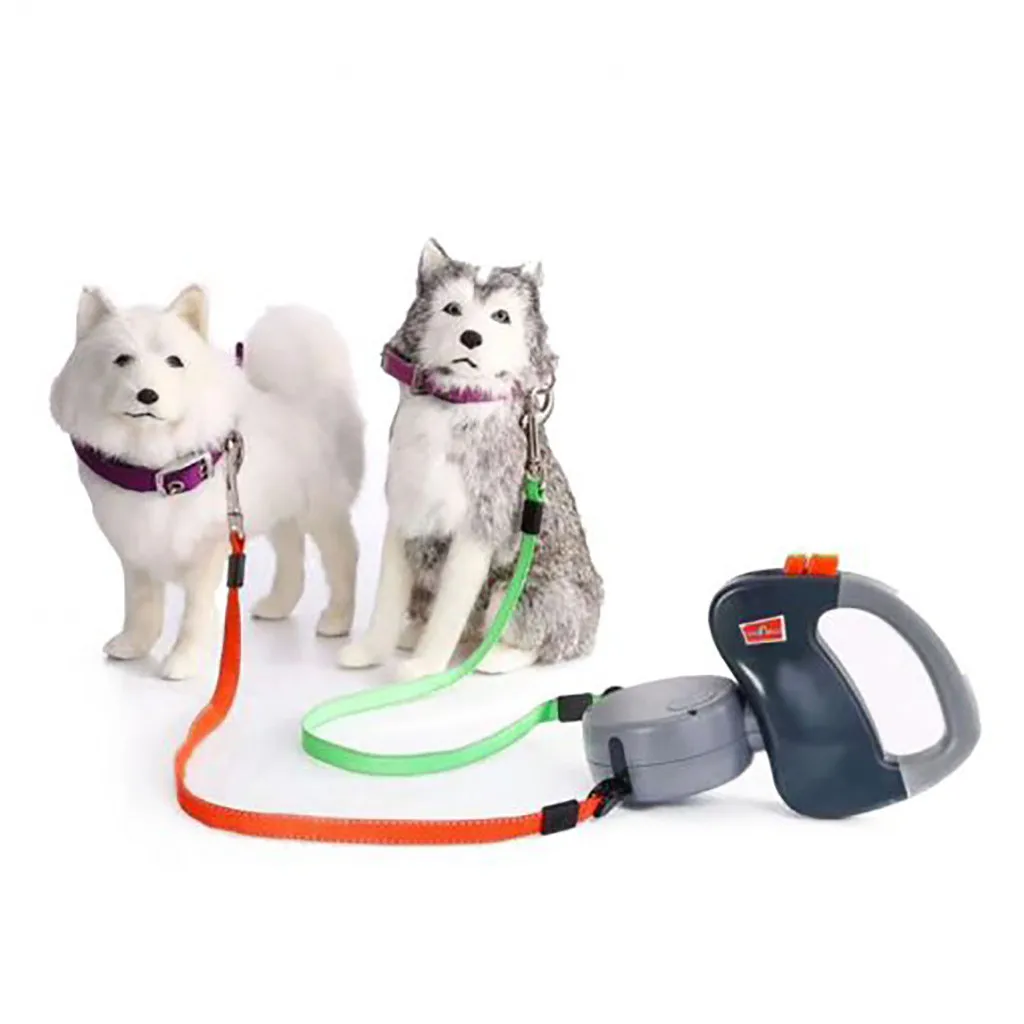 Retractable Pet Dog Double Lead Leash Dual 2 Dog 50 Pounds Per Dog pet products