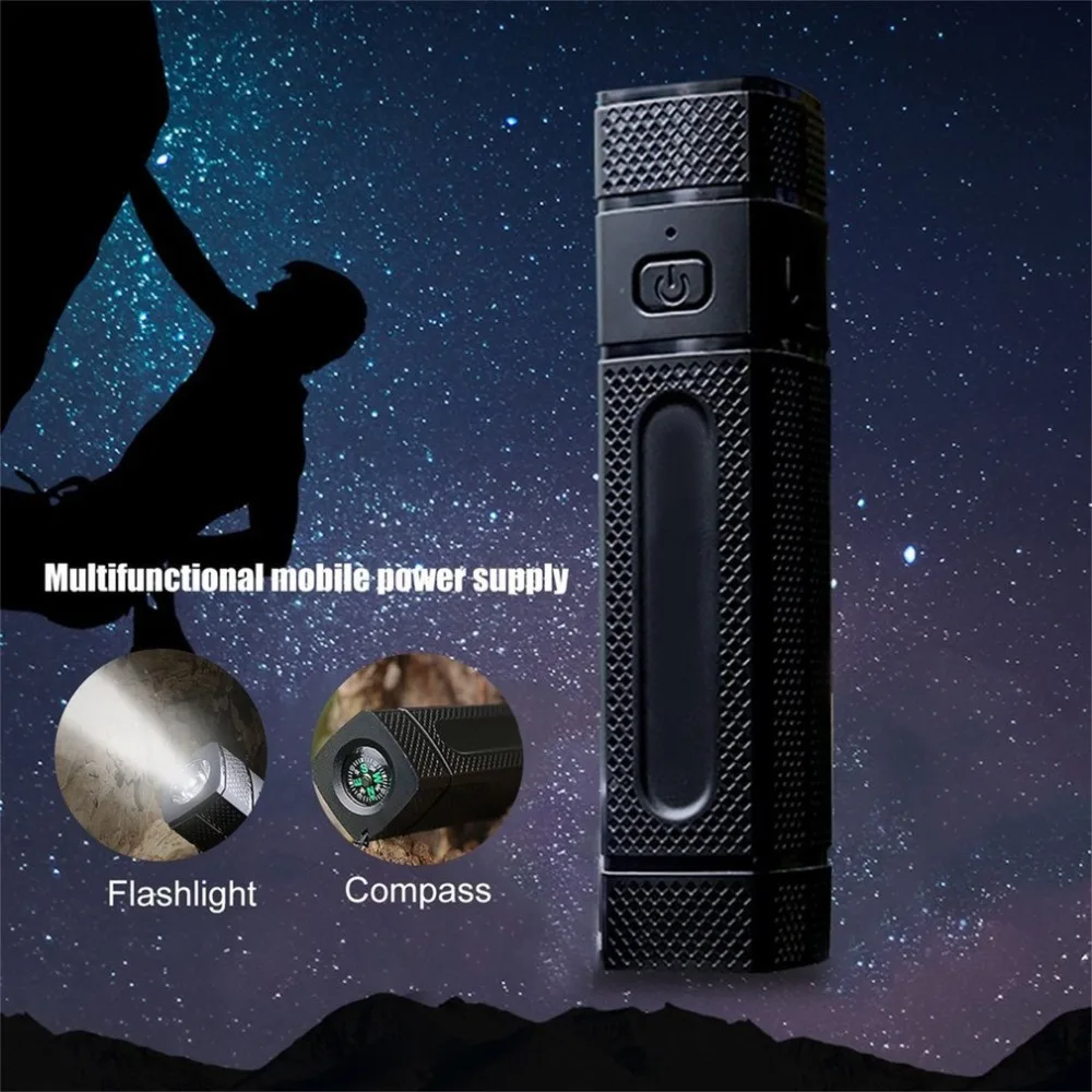 Wopow Power Bank 2600mAh With Compass LED Flashlight External Battery Fast Powerbank Portable Charger For Mobile Phones