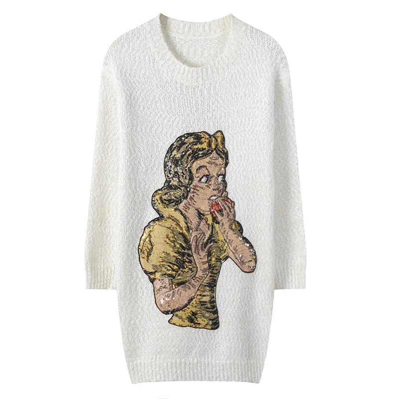 snow white sequin sweater
