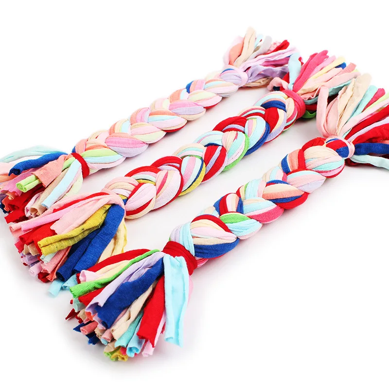 

2018 New Fashion Stripe Pet Toys For Dogs Colorful Elastic Cloth Braids Lnteractive Chew Small Dog Toy Pets Cat Puppy Funny Tool