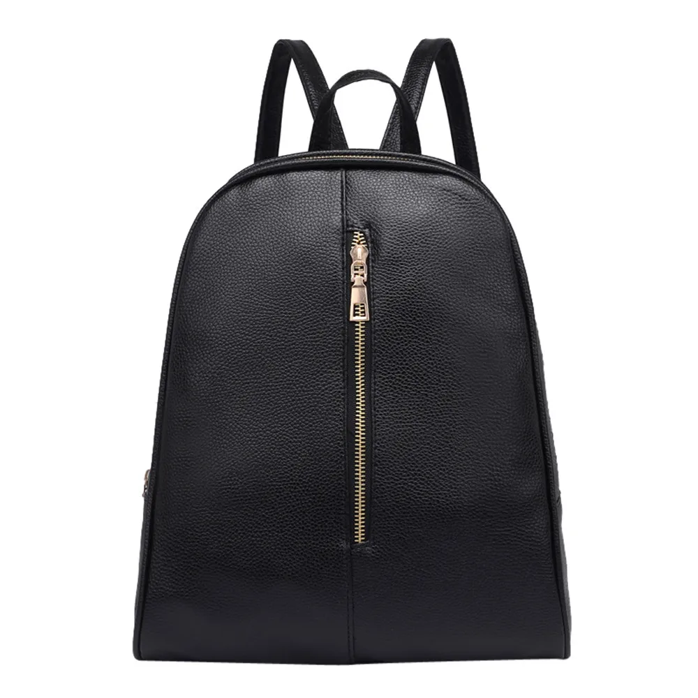 Woman Fashion Leather Backpack Female Preppy Style Zipper Mochila