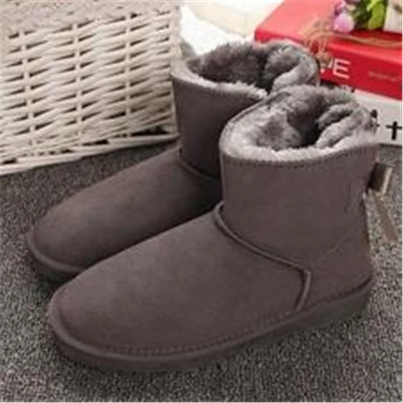 

2018 australie winter shoes women boots bota mujer leather boots women shoes australia ankle snow boots plus size lady buty bow