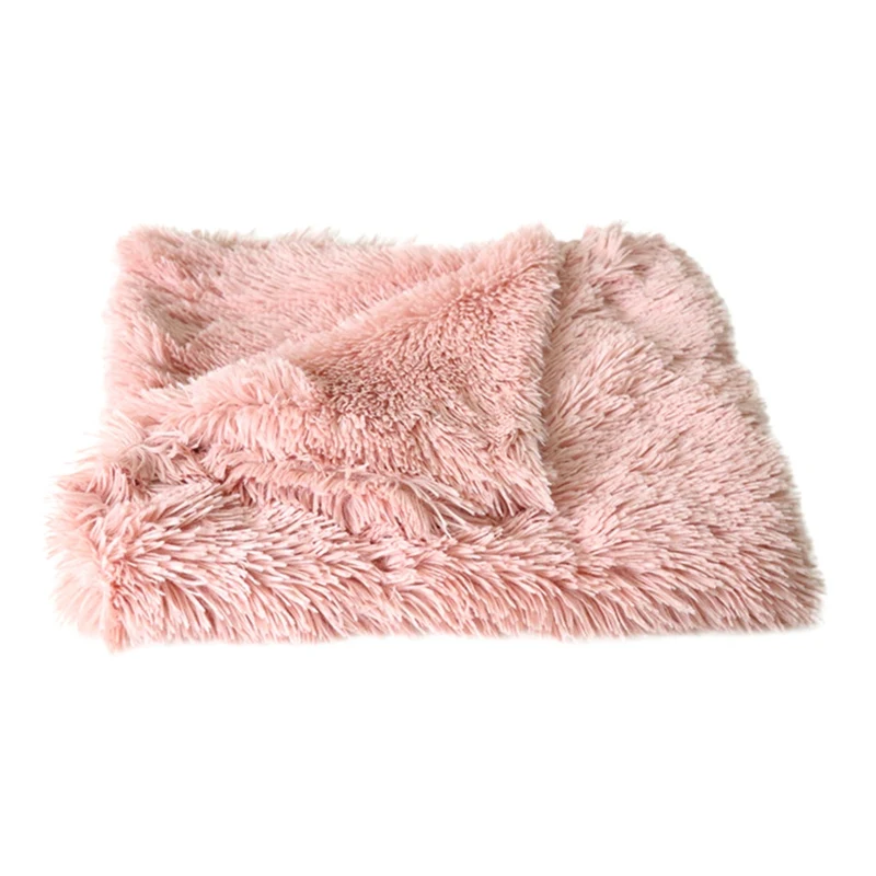 

Soft Velvet Pets Dogs Beds Blanket Warm Fluffy Sleeping Double Layer Mat For Small Medium Large Dog