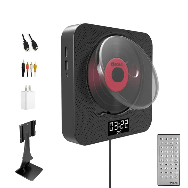 KECAG DVD/CD Player with Bluetooth Dual Speakers,Wall Mountable DVD