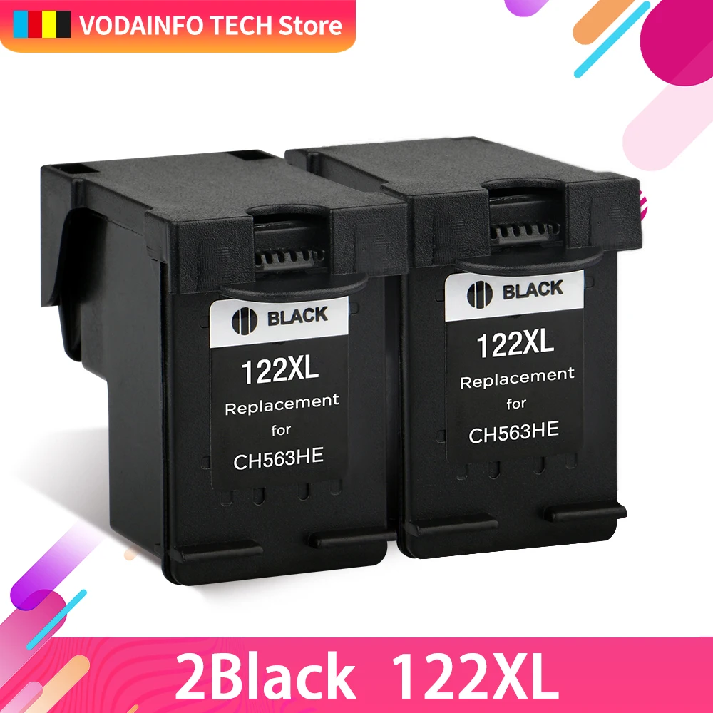 

QSYRAINBOW 2 black ink cartridge compatible for hp Deskjet D1000 1050 2000 2050 2510 3000 3050A 3052A 3054A 3540 122