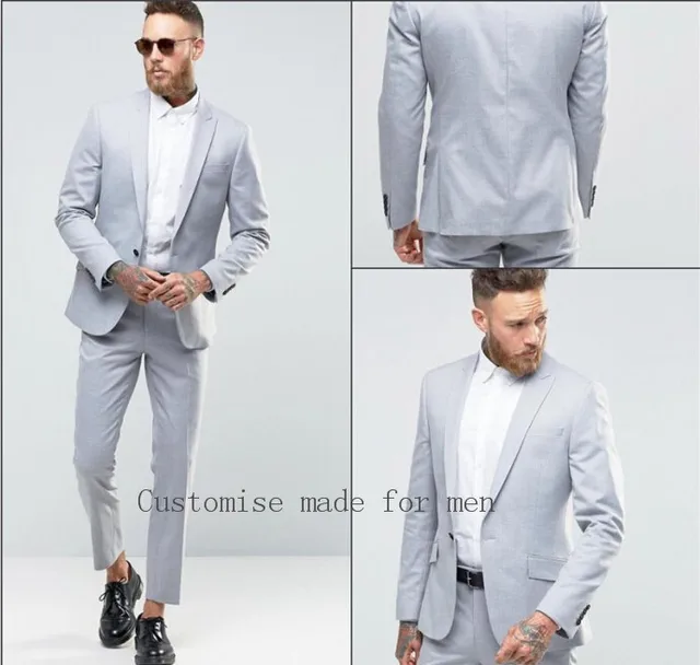 costume homme gris clair