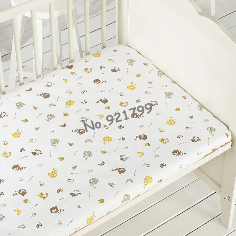 Хлопок мультфильм детская кроватка простыня мягкая детская кровать защитный чехол для матраса постельные принадлежности для новорожденных лист для кроватки размер(120*65 см