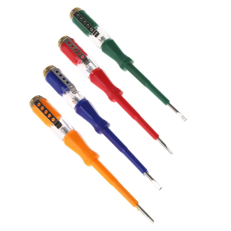 

1Pc Colorful Portable Flat Screwdriver Electric Pen Utility Light Device Tool Screw Driver Hand Tools Voltage Tester