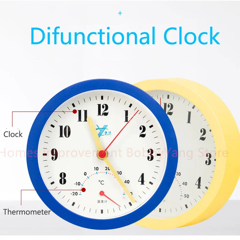 

Difunctional Wall Clock with Thermometer/Temperature meter Simple Design Clock Kids Living Study Room Home Decor Birthday Gift