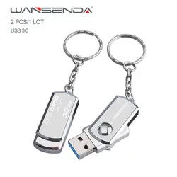 Wansenda нержавеющая сталь USB флеш-накопитель USB 3,0 Флешка 256 ГБ 128 Гб 64 ГБ 32 ГБ 16 ГБ 8 ГБ 4 ГБ карта памяти 2 шт./1 лот