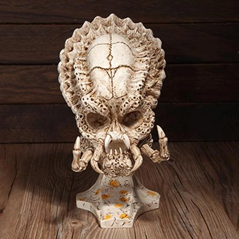 

Modern Shaped Resin Skull Statue Animal Specimen Model Character Sculpture Warrior Figurine Home Decoration Art Movie Collection