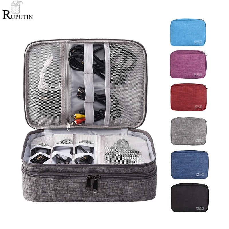 

Travel Cable Bag Portable Digital USB Gadget Organizer Charger Wires Cosmetic Zipper Storage Pouch kit Case Accessories Supplies